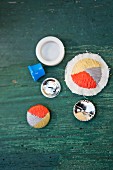 Homemade embroidered buttons
