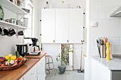 Wall units in white kitchen