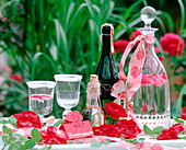 Style with rose water sweetened rose petals