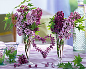 Heart of lilac flowers