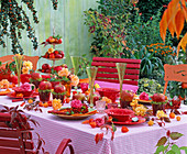 Rose apple table setting