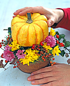 Chrysanthemums Pumpkin Arrangement