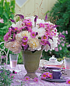 Bouquet with Paeonia (Peony) White, Erigeron (Fine Ray)