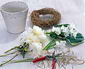 White arrangement of peonies