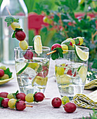 Ribes skewered on skewers, citrus slices