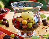 Lantern filled with berries and fruits