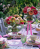 Table decoration with ranunculus