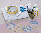 Sunscreen, paint privacy screen with stencils