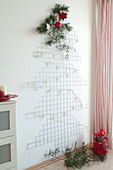 Wall Christmas tree with template homemade