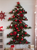 Wall-Christmas tree with template homemade