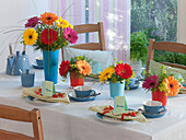 Cheerful colorful gerbera table decoration