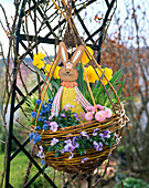 Hanging Easter nest of willow branches self-braided