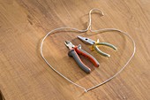 Chestnut heart on wire hanger