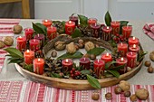 Advent calendar wreath with 24 numbered candles