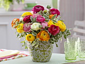 Bouquet made of ranunculus and Pittosporum