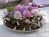 Branches and hyacinths wreath