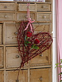 Heart made of red dogwood branches