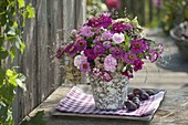 Fragrant late summer bouquet with Zinnia, Dianthus