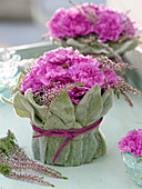 Bouquet of carnations in leaf dress 6/6