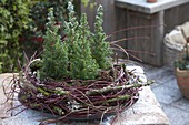 Cornus wreath - branches, deadwood and grass