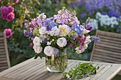 Bouquet of fragrant pinks (roses), Phlox maculata 'Natascha'