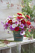 Rustic bouquet from Zinnia, Cosmos