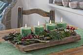 Simple Advent wreath of natural materials