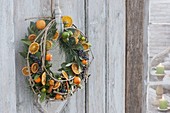 Mediterranean door wreath, dried orange slices