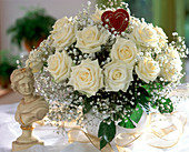 White roses and gypsophila