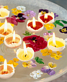 Homemade floating candles