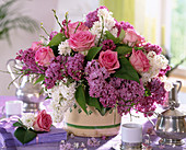 Syringa vulgaris (lilac), Rosa (rose), Cytisus (broom)