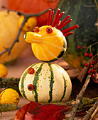 Pumpkin male 'Punk' made of ornamental gourds