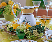 Kranz aus Zitronen, Hydrangea (Hortensien)