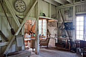 Living room in old barn