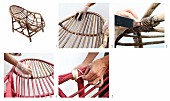 Instructions for revamping an old rattan armchair with fresh paint
