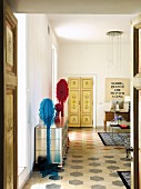 Eclectic Italian living room with tiled floor