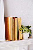 Old books sprinkled with gold spary as decoration