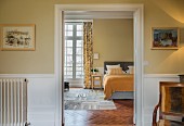 View into bedroom in Château des Grotteaux