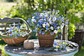 Myosotis and viola cornuta bouquet