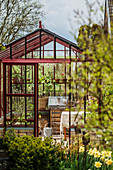 Garden living room in greenhouse
