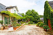 French, stone country house with large terrace and garden