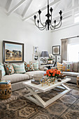 Elegant living room with ethnic ambiance