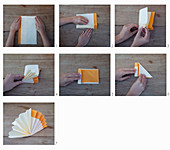 Instructions for folding napkins