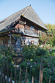 Wooden house with garden