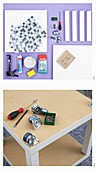 Instructions for making side table with mosaic top and castors