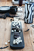 Black and white sweets for Halloween