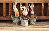 Autumn arrangement of corncob heads