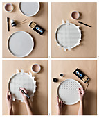 Instructions for making tray painted with polka-dots