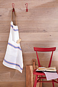 A DIY apron made from linen tea towels