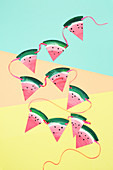 Watermelon bunting handmade from paper plates